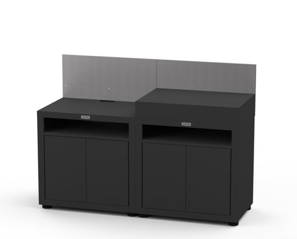 Cuisine d'extérieure 2 éléments avec crédences - NOIR - Le Marquier