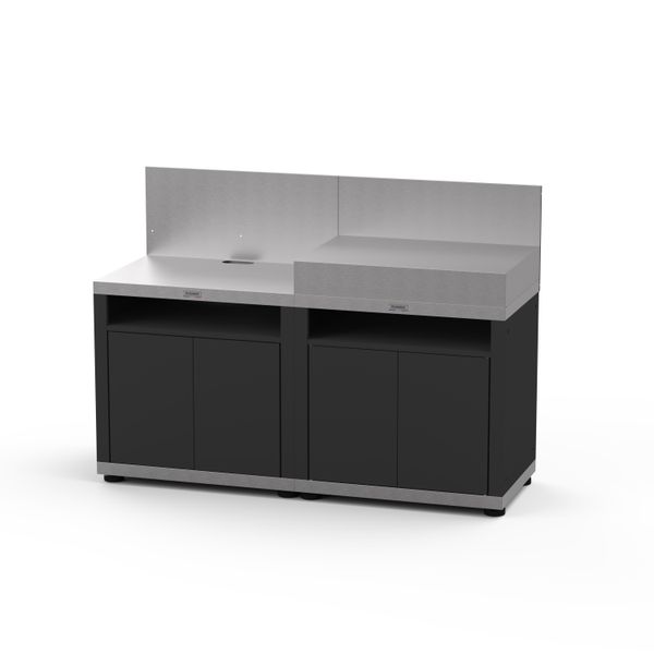 Cuisine d'extérieure 2 éléments avec crédences - DUO - Le Marquier