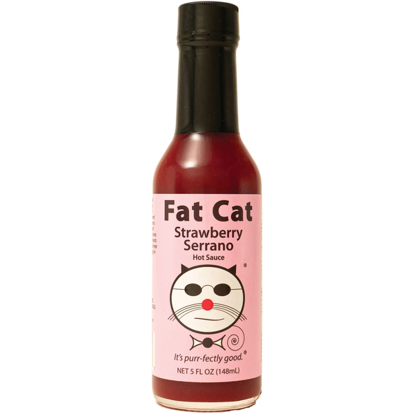 Sauce Piquante Strawberry & Serano Pepper - Puissance : DOUCE CHALEUR - Fat Cat 🇺🇸