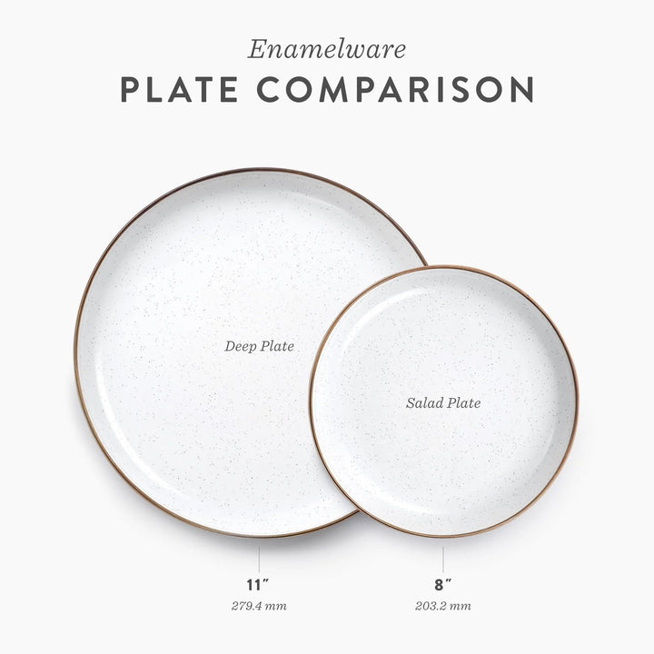 Vaisselle Enamelware DINING COLLECTION - Petites Assiettes Creuses - couleur: blanc cassé - lot de 2 - Barebones Default Title