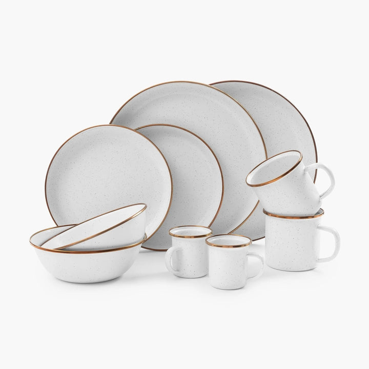 Vaisselle Enamelware DINING COLLECTION - Petites Assiettes Creuses - couleur: blanc cassé - lot de 2 - Barebones Default Title