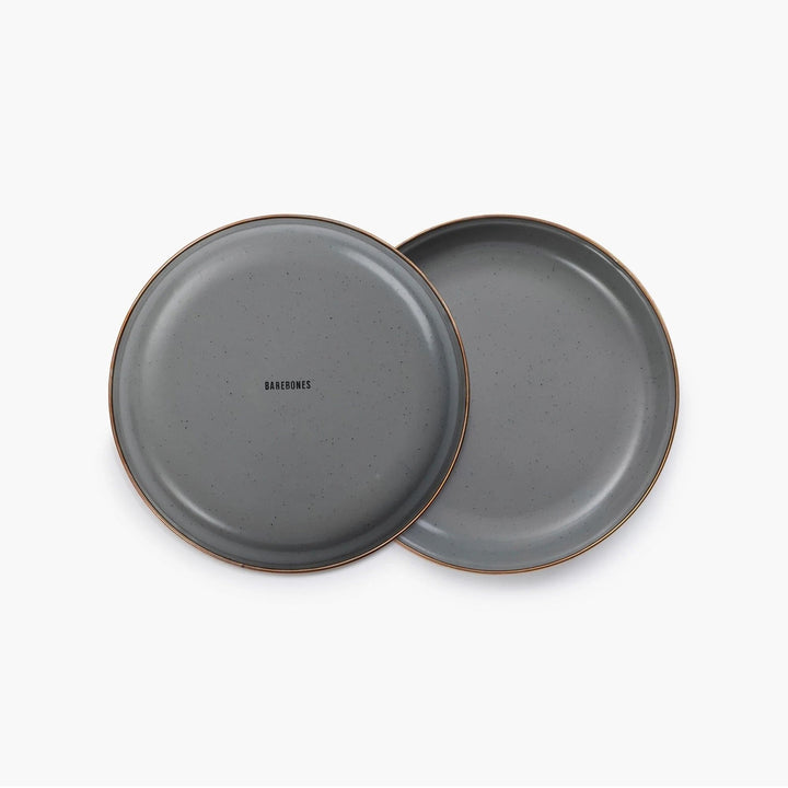 Vaisselle Enamelware DINING COLLECTION - Petites Assiettes Creuses - couleur: gris ardoise - lot de 2 - Barebones Default Title