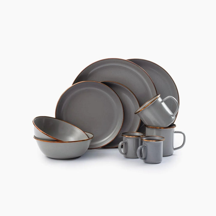 Vaisselle Enamelware DINING COLLECTION - Bols - couleur: gris ardoise - lot de 2 - Barebones Default Title